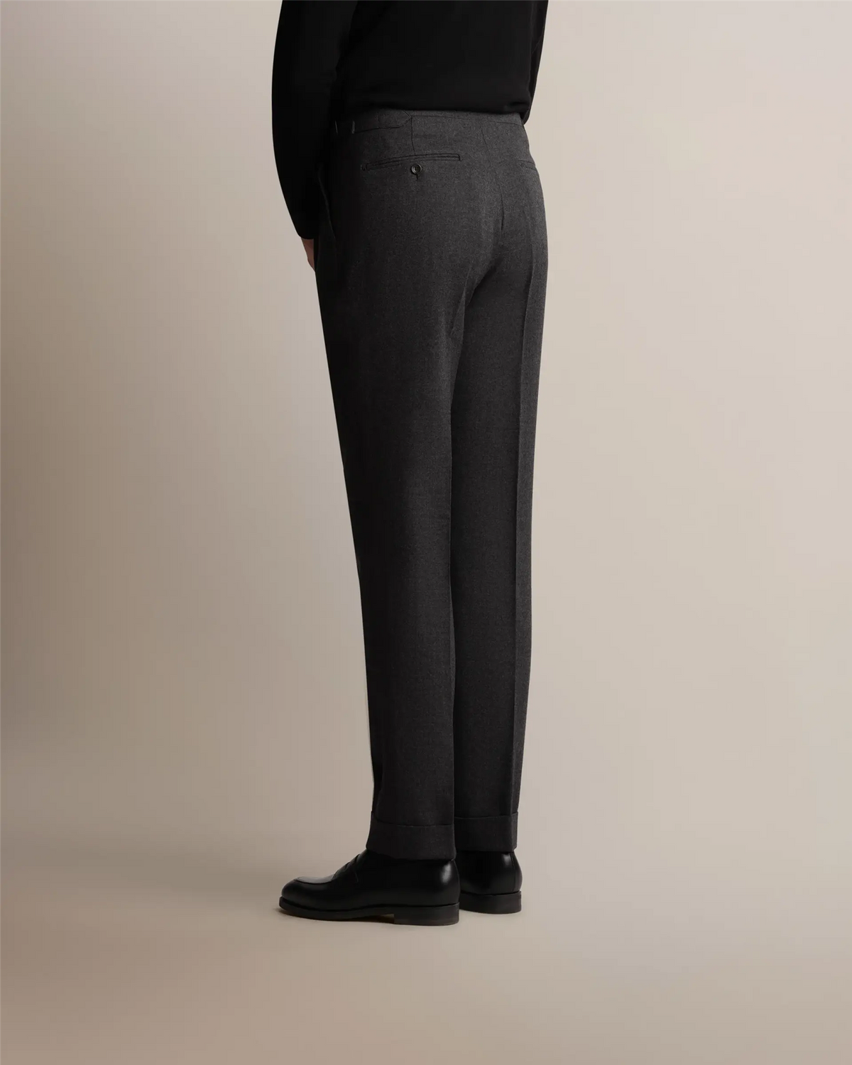 Mod 2 Single Pleat Flannel Trousers Dark Grey