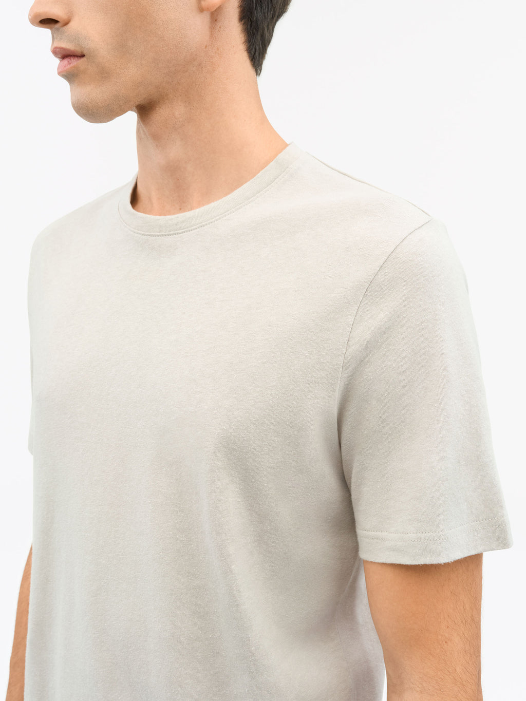Olaf L Cotton-Linen Blend T-shirt Grey