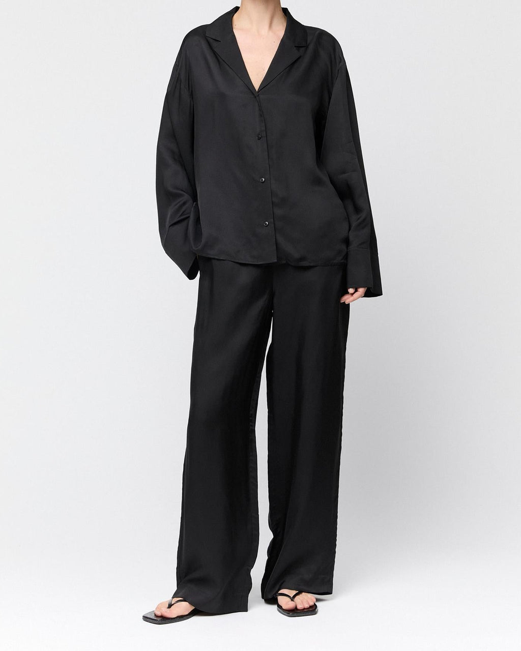 Viscose Twill Siena Trousers Jet Black