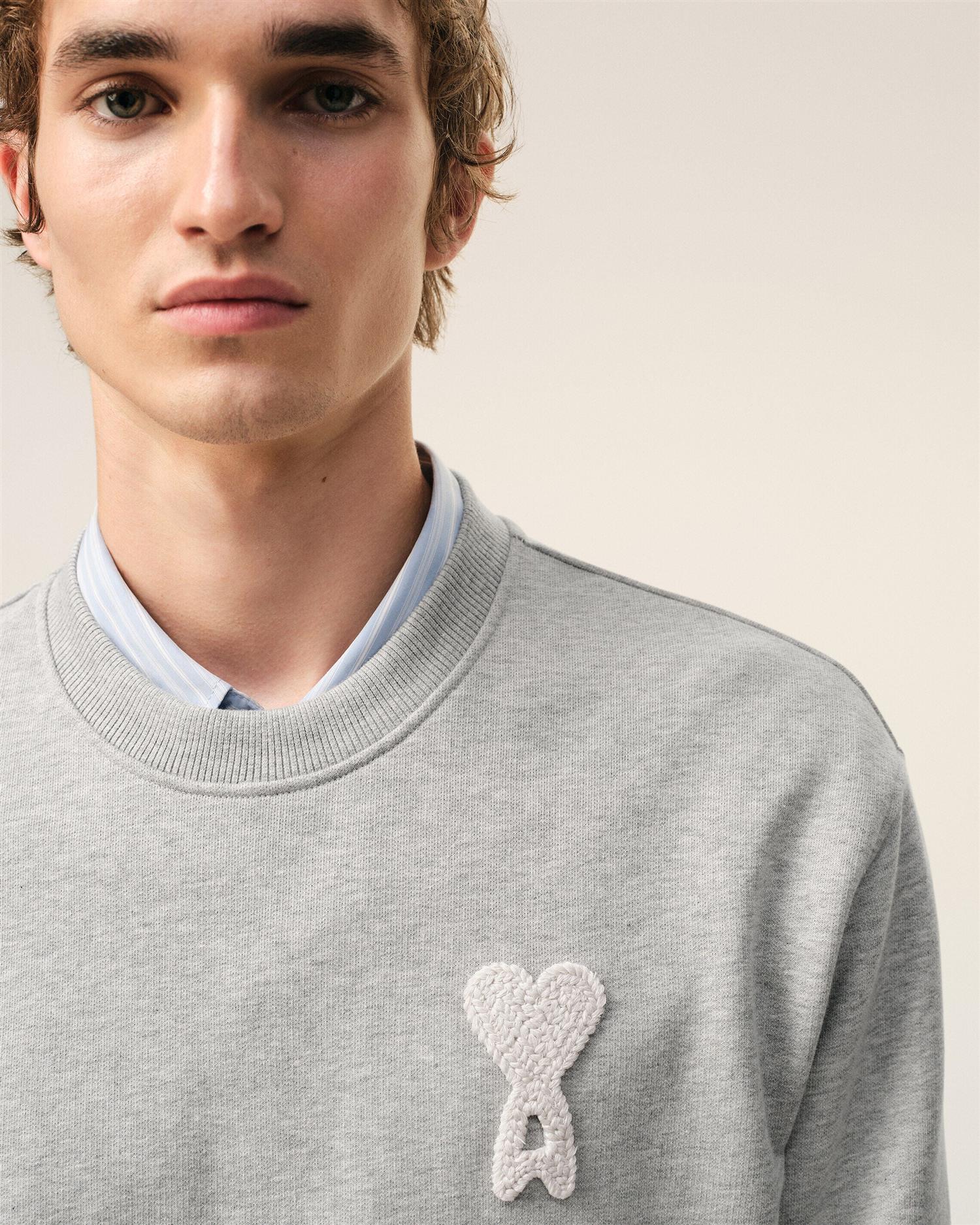 LOOPBACK COTTON ADC Crochet LOGO SWEATSHIRT GREY