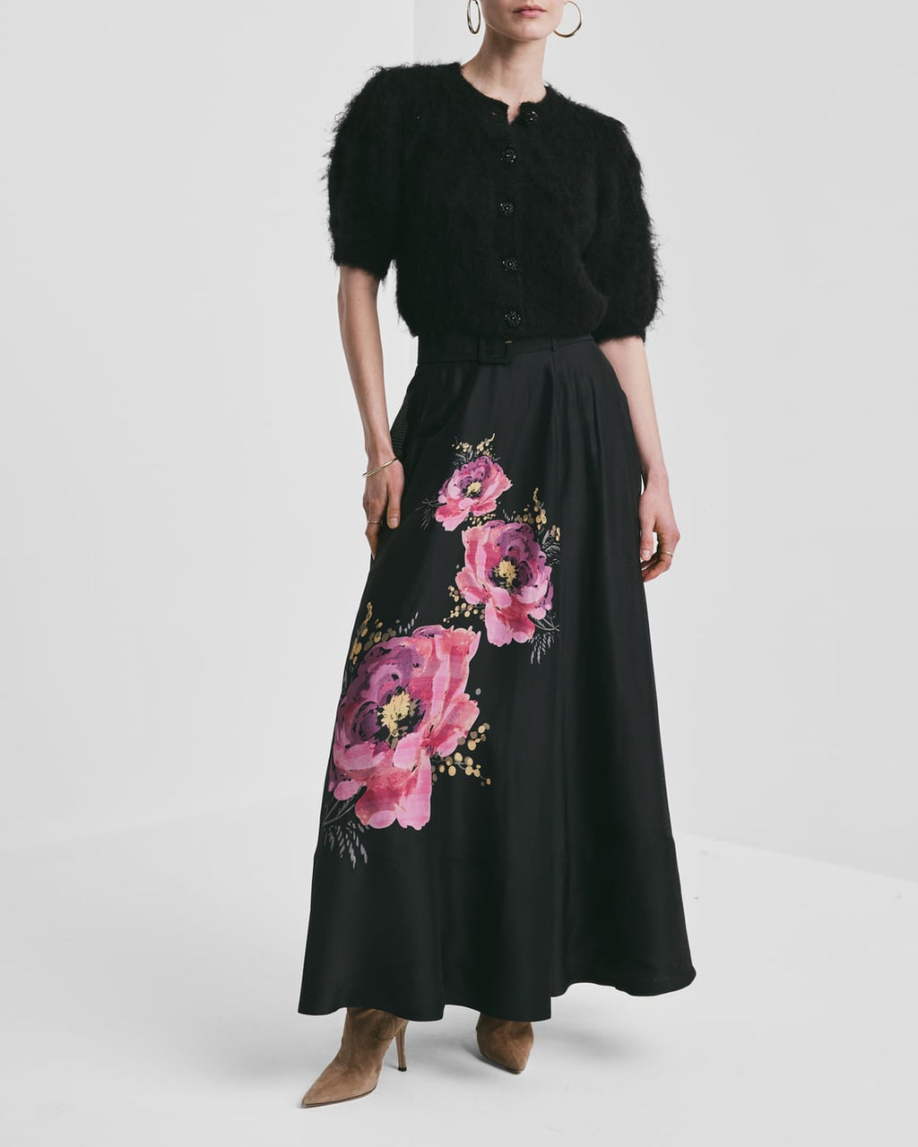 Striped Organza Maxi Skirt Midnight Romance