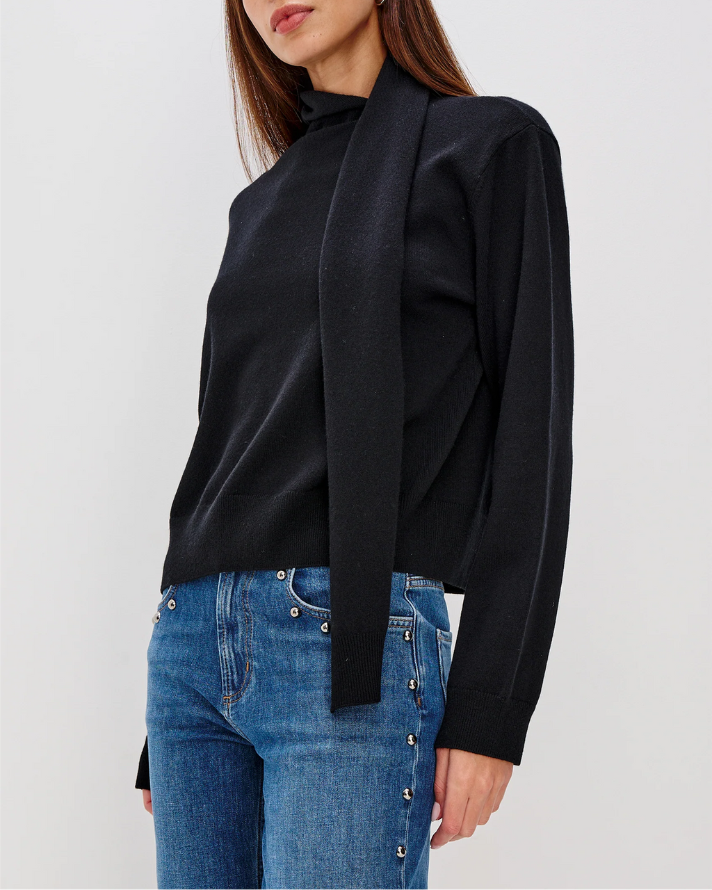 CORTINA SCARF SWEATER Black