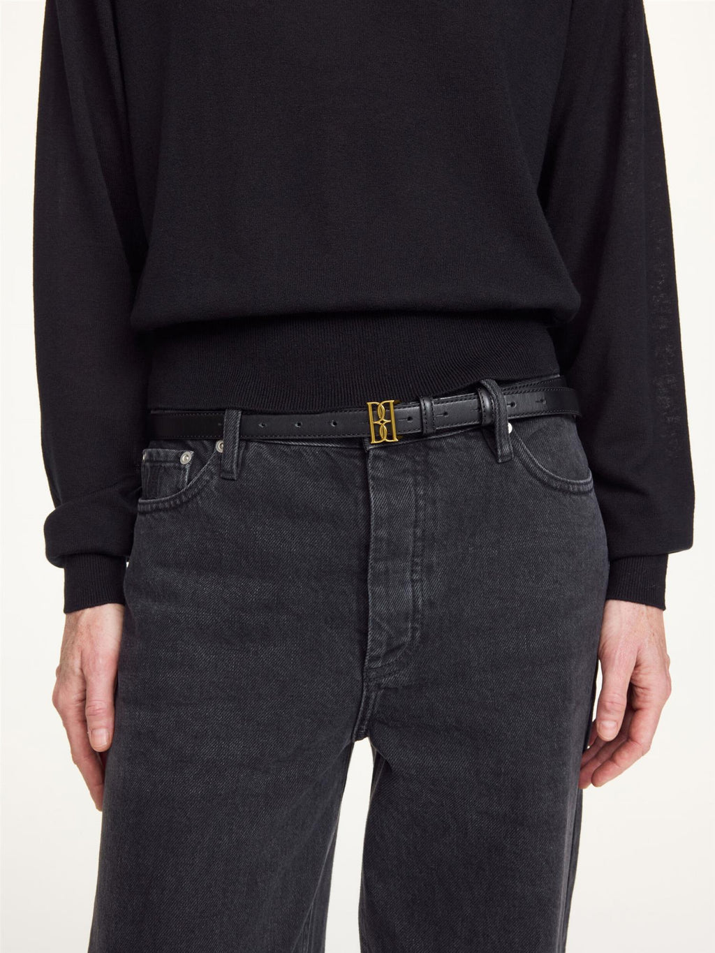 Marlos leather belt Black