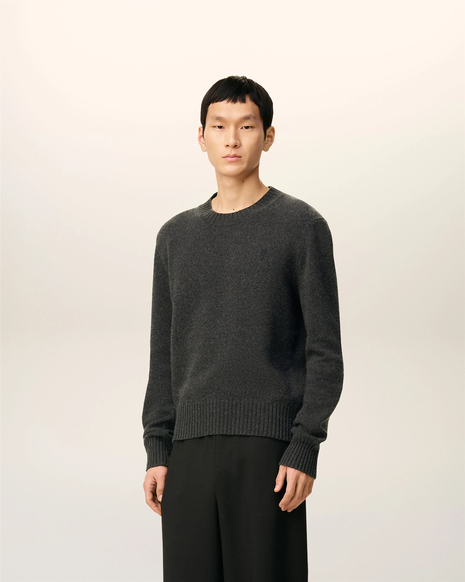 KNITTED ADC CASHMERE SWEATER ANTHRACITE