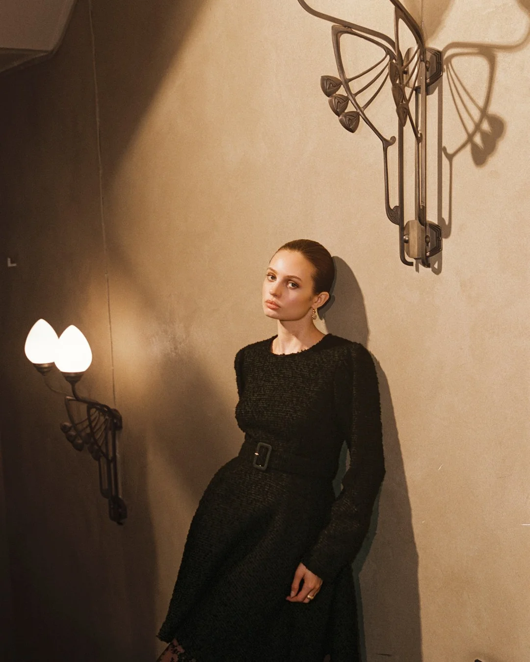 Boucle Belt Dress Black