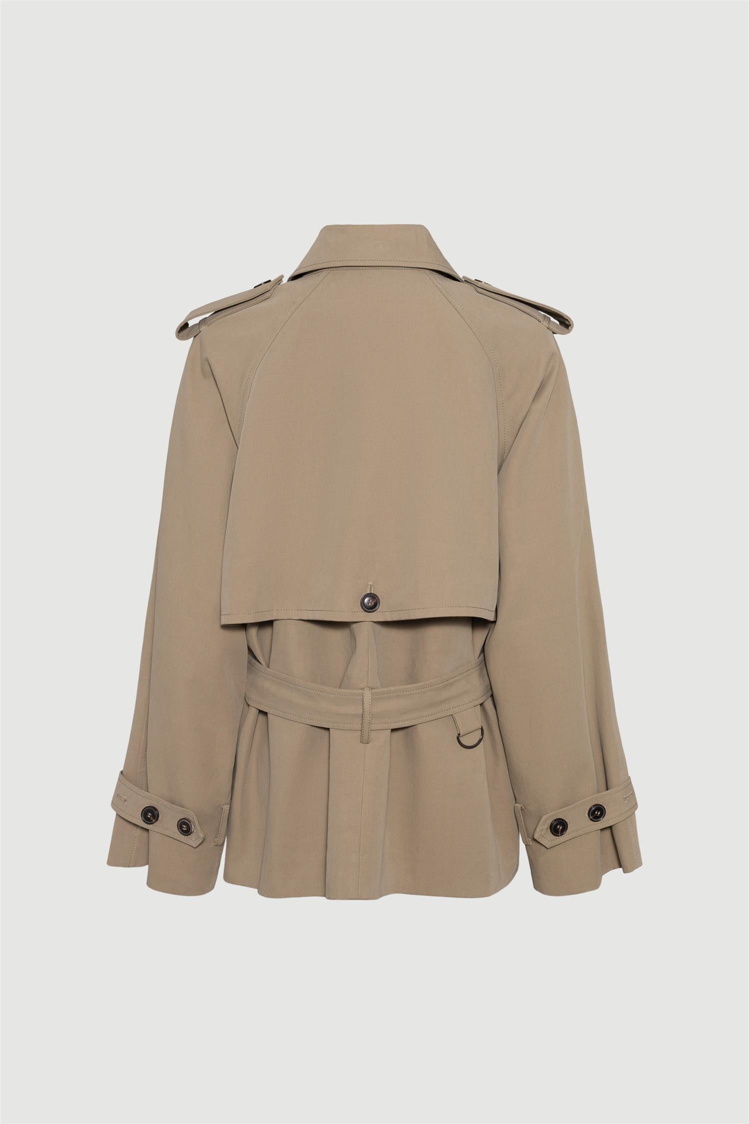 Majorstuen Cotton Short Trench Jacket Khaki