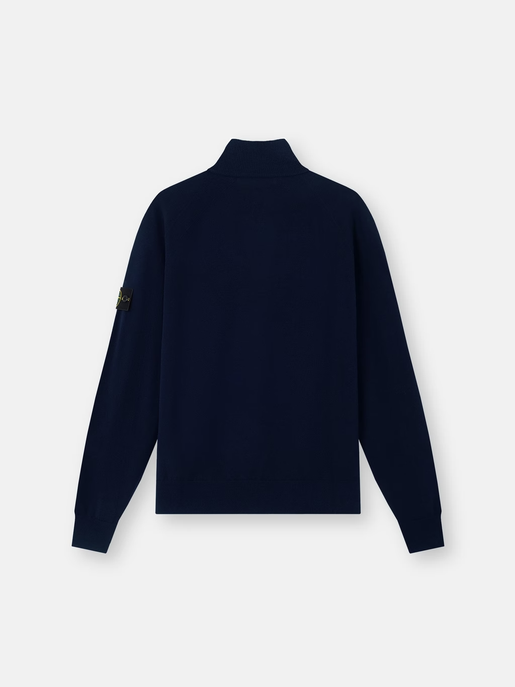 KNITTED HALF-ZIP WOOL BLEND SWEATER NAVY BLUE