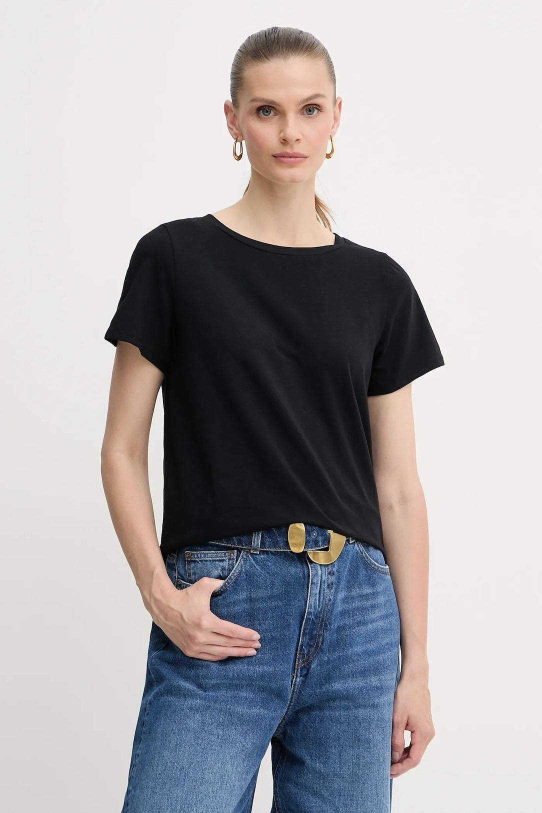 MULTIF Cotton stretch T-shirt Black