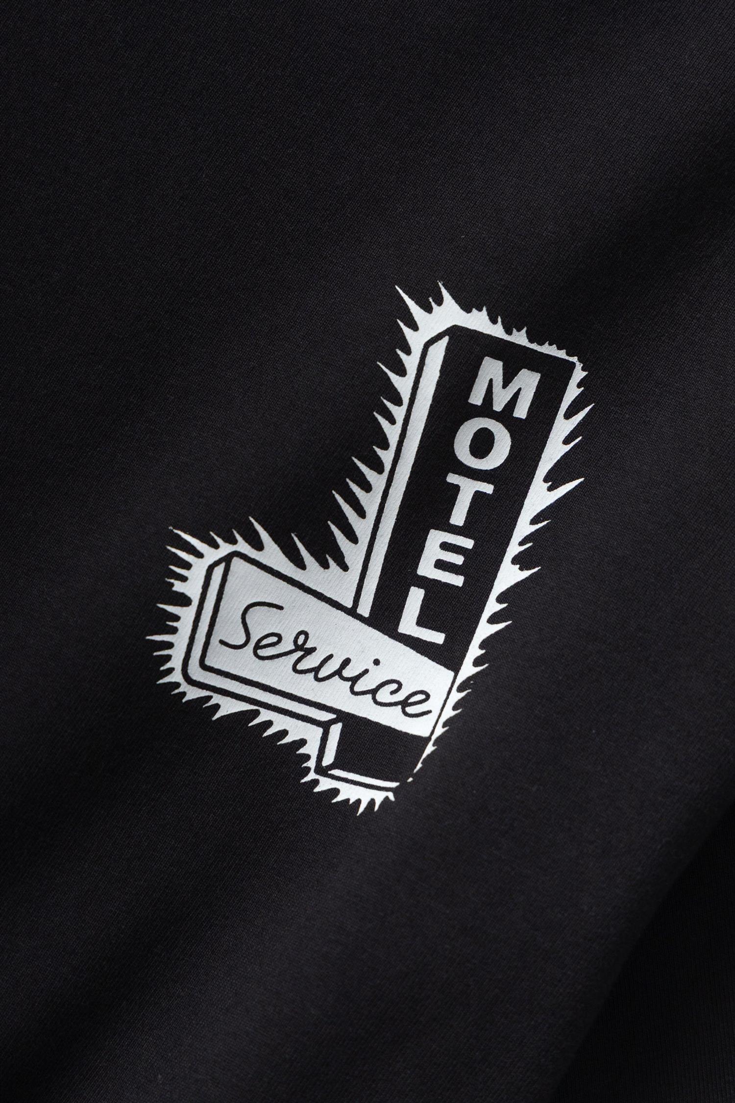 Motel Chest and Back Print T-shirt Black