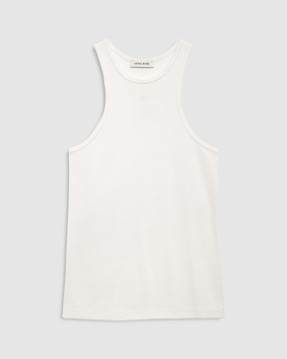 COLE RIBBED VISCOSE TANK CREAM
