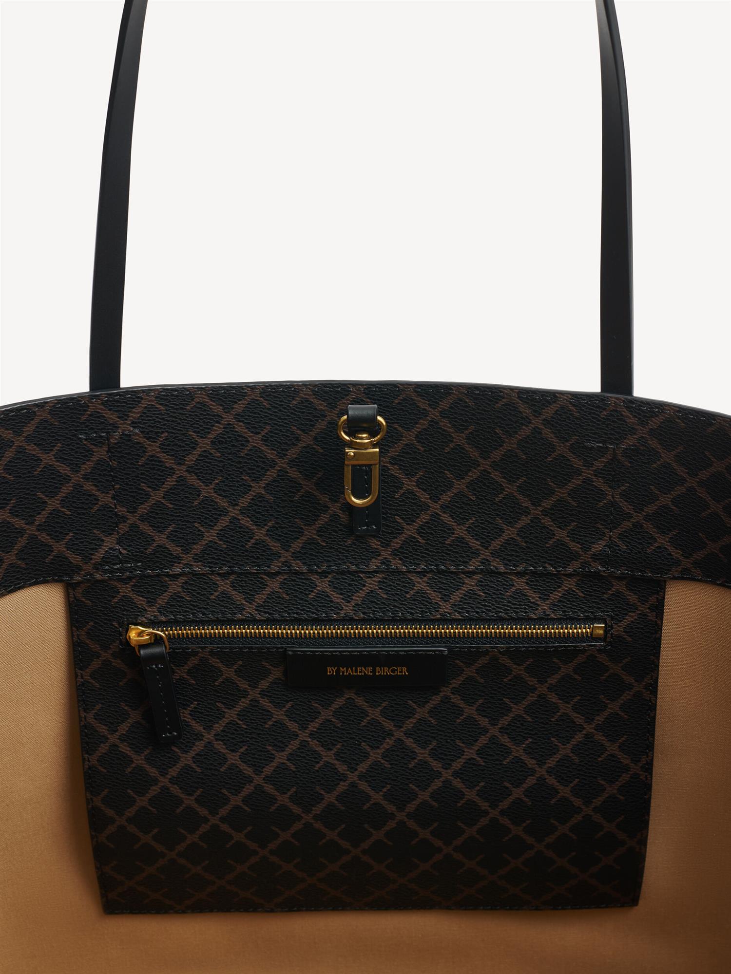 Abi Printed Tote Bag Dark Chokolate