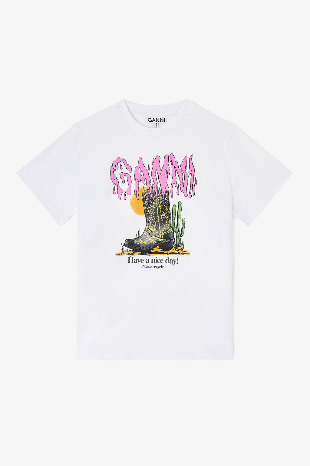 Boots Print T-shirt Bright White