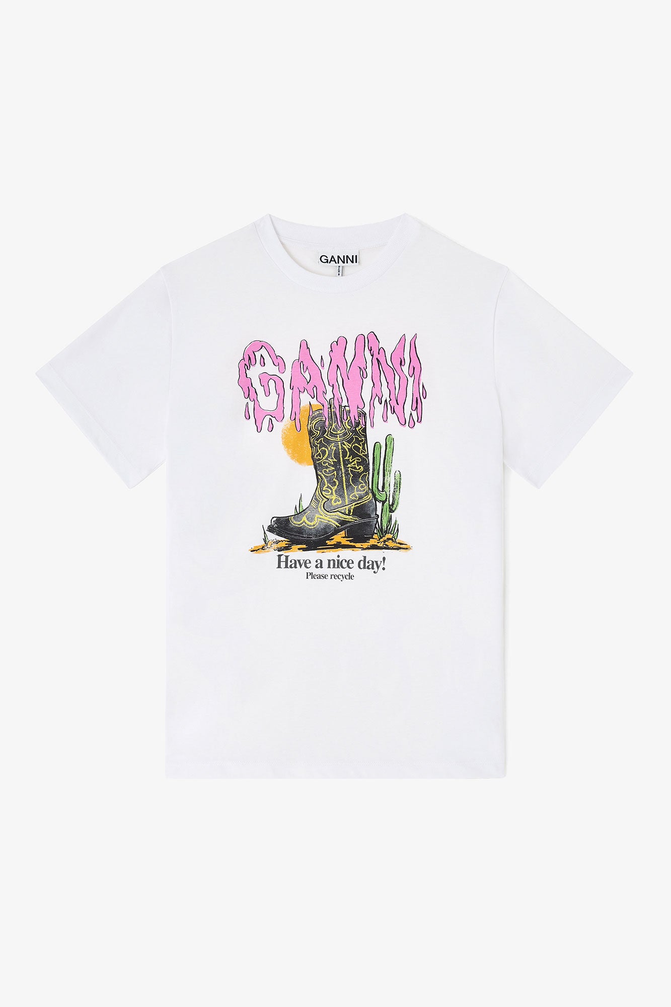 Boots Print T-shirt Bright White