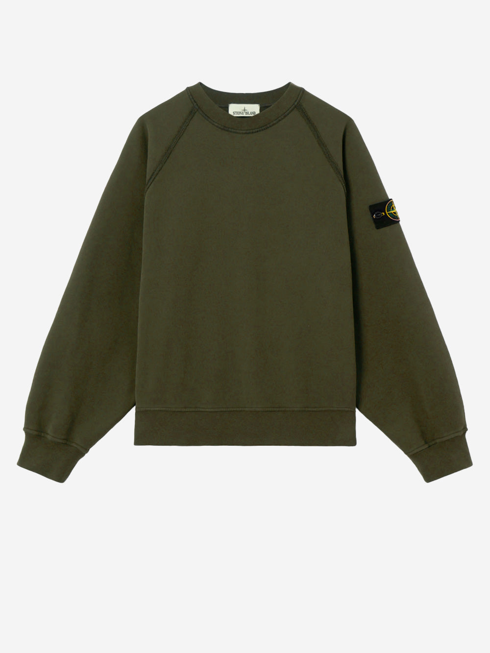 OVERSIZED BRUSHED ORGANIC COTTON RAGLAN SWEATSHIRT GREEN