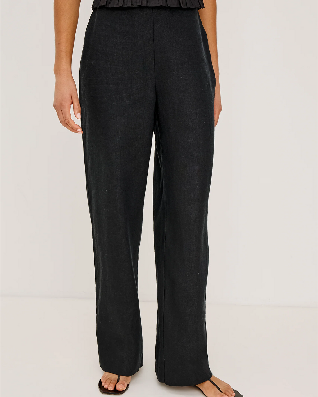 ANDRINE LINEN PANTS BLACK