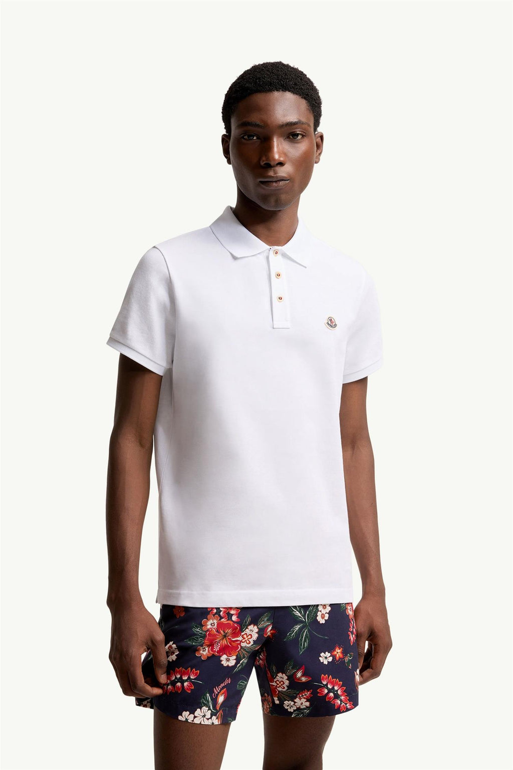 Logo Patch Cotton Polo Shirt WHITE