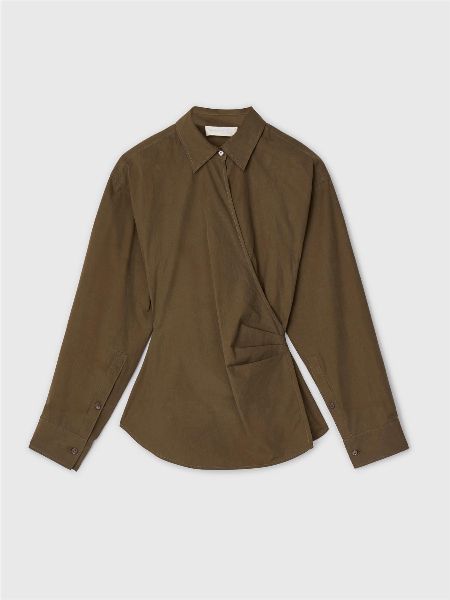Wrap Poplin Shirt Olive