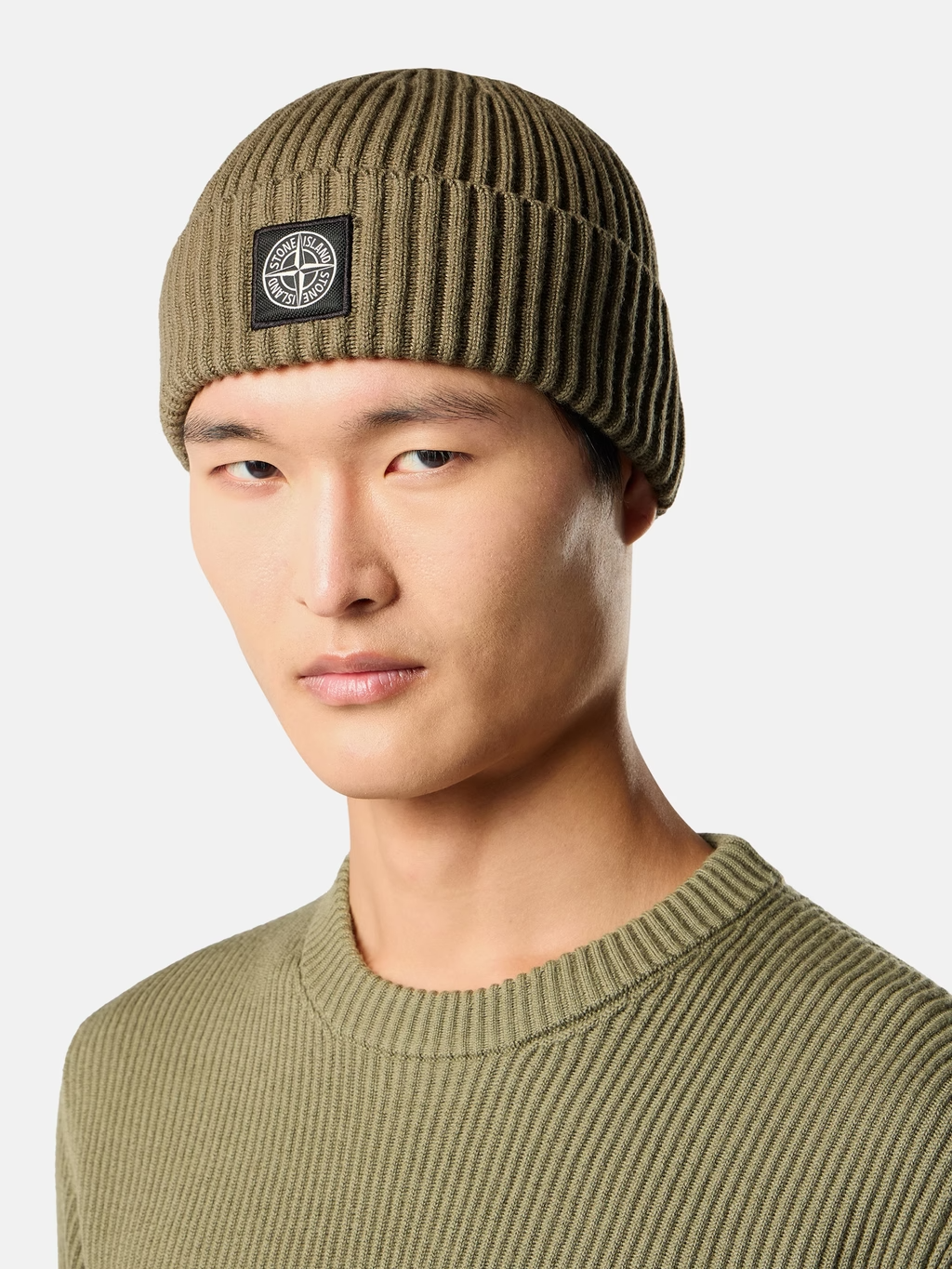 RIBBED WOOL BEANIE MILITARY GREEN