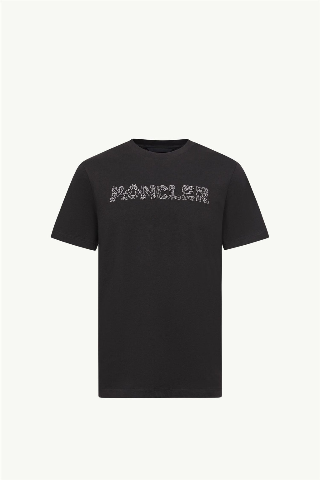 Space Embroidered Logo Cotton T-Shirt BLACK