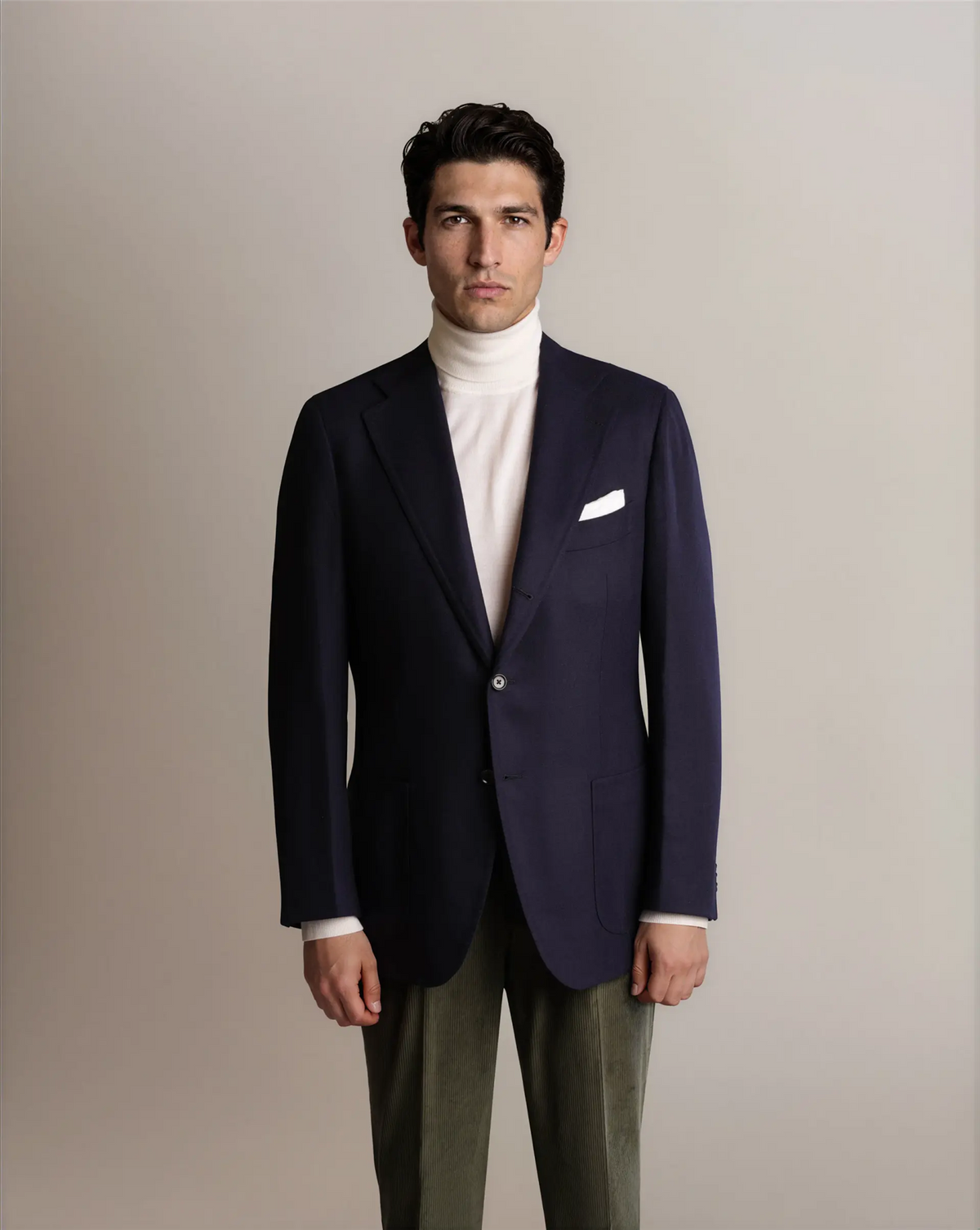 Mod 2 Woollen Hopsack Blazer Navy
