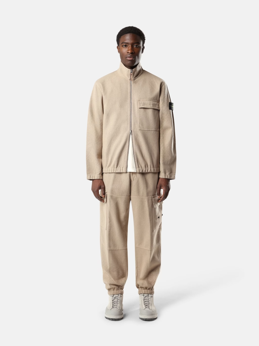 WOOL NYLON FLANNEL Overshirt BISCUIT