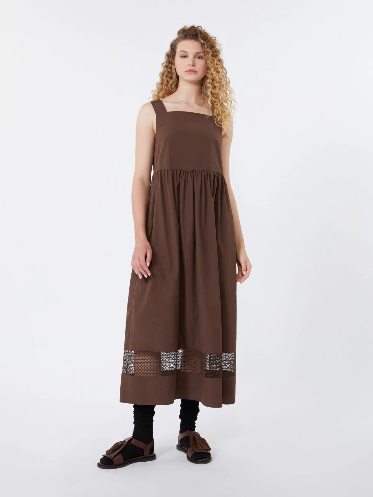 GOLA Cotton Poplin Sleeveless Dress CHOCOLATE