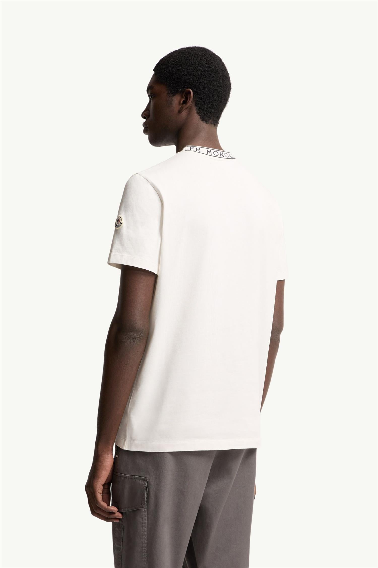 Intarsia logo neckrib T-SHIRT OFF WHITE