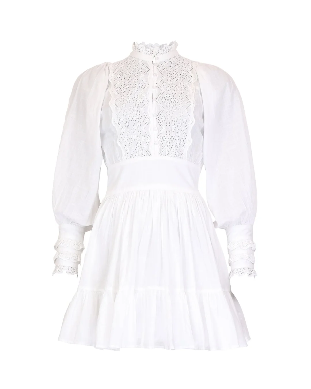 Cotton Slub Mini Dress White