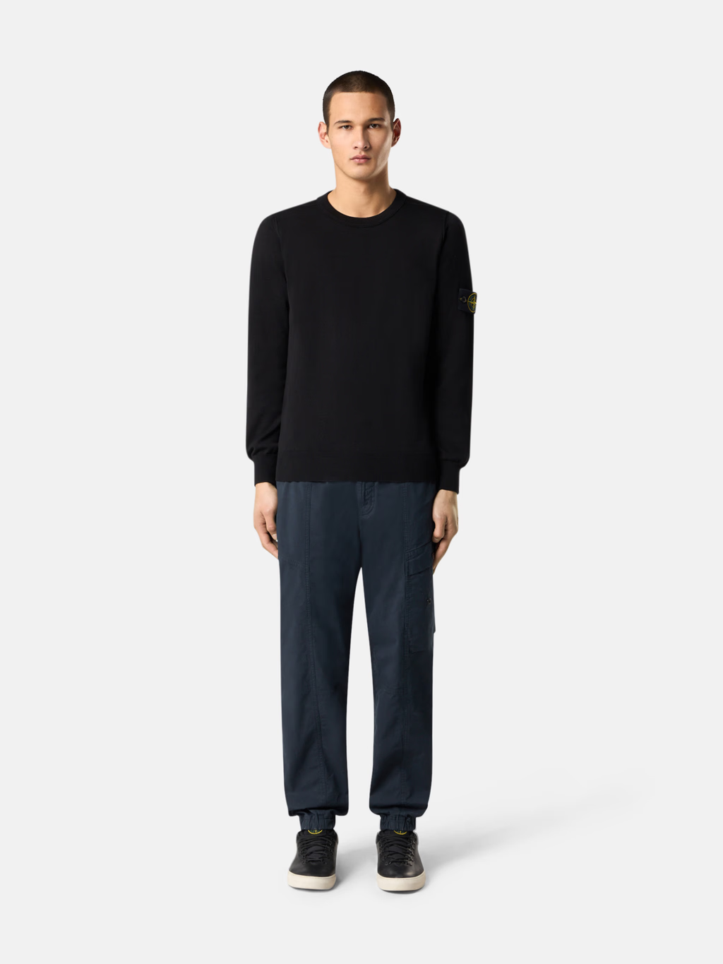 KNITTED ORGANIC COTTON SWEATER BLACK