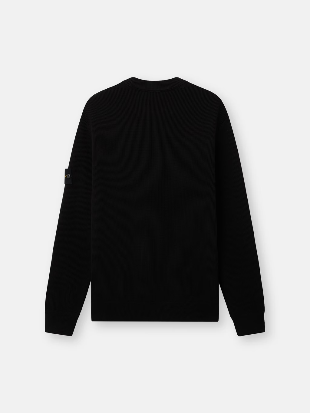 RIBBED KNITTED ORGANIC COTTON SWEATER BLACK