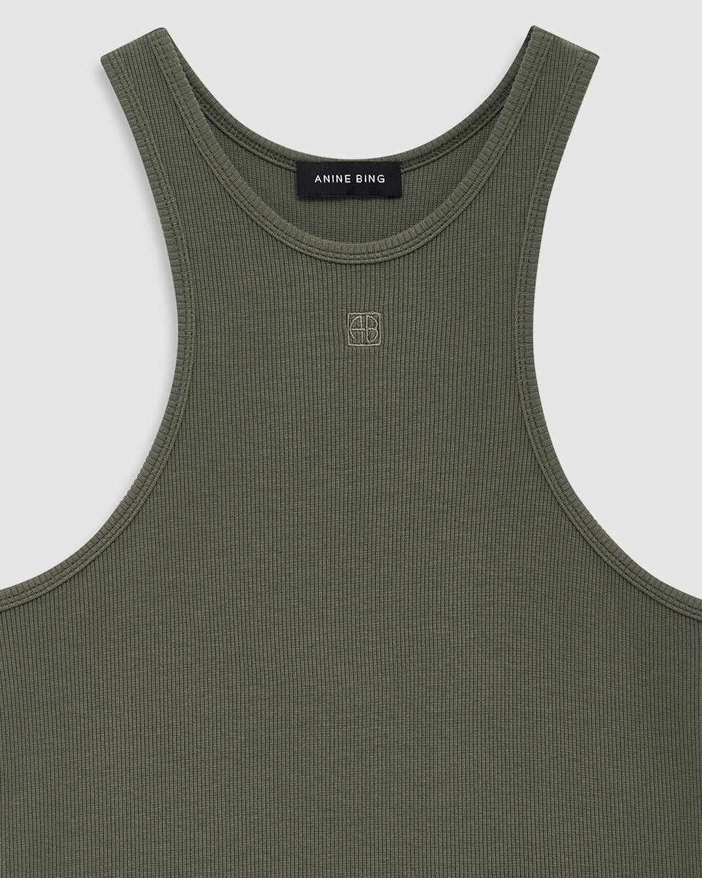 COLE RIBBED VISCOSE TANK SAGE