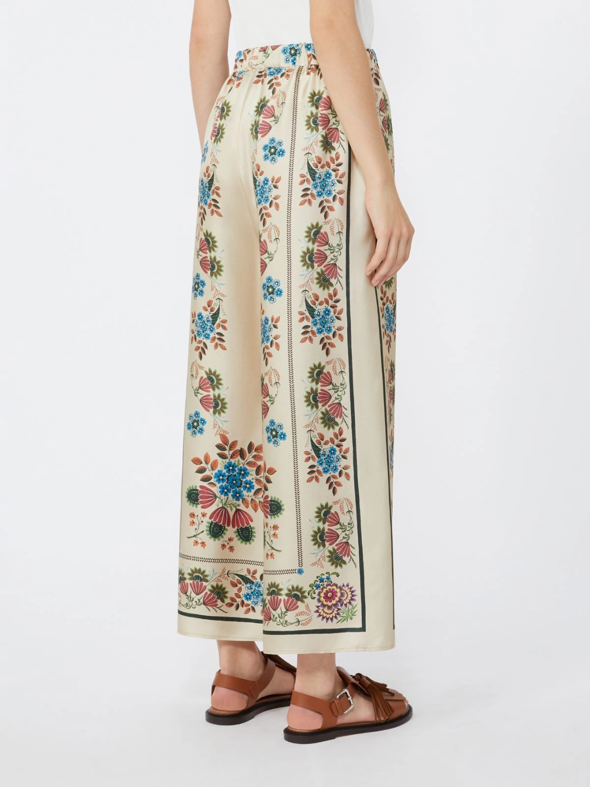 SNACK Printed Silk Twill Trouser IVORY