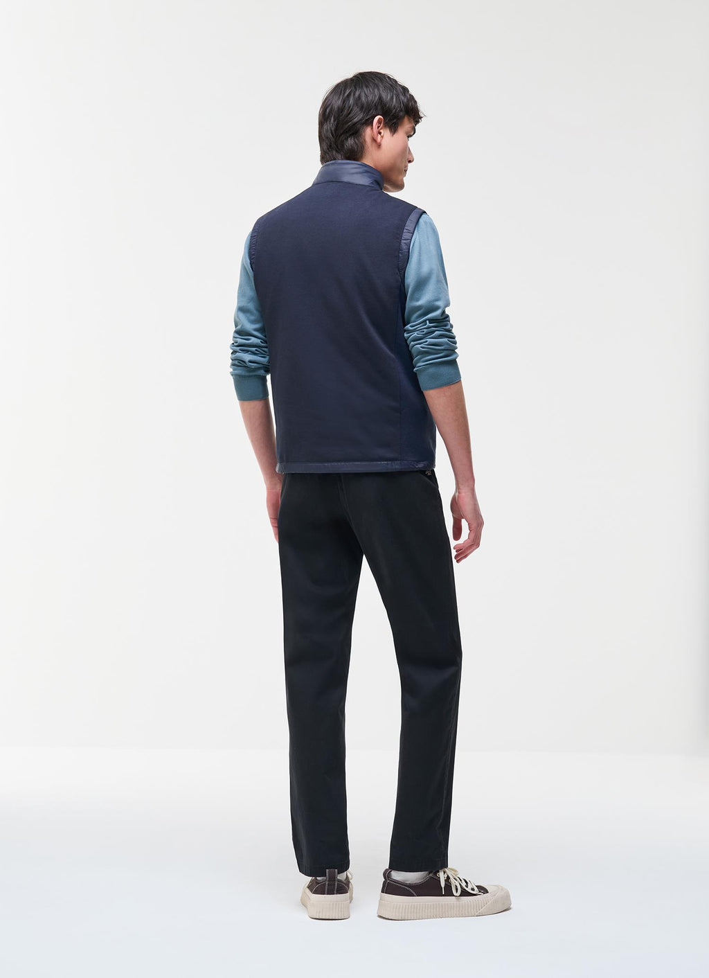 Hybrid knit and padded VEST NAVY BLUE