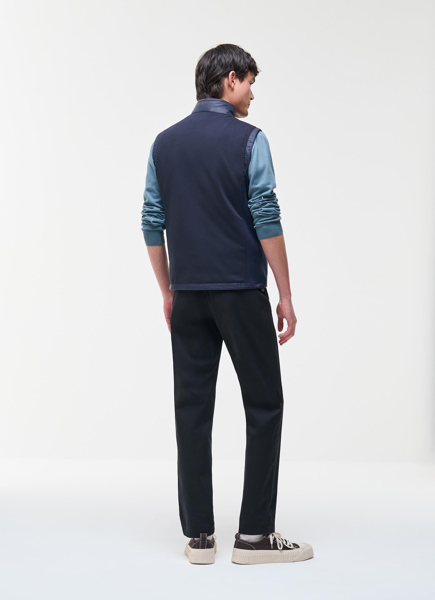 Hybrid knit and padded VEST NAVY BLUE
