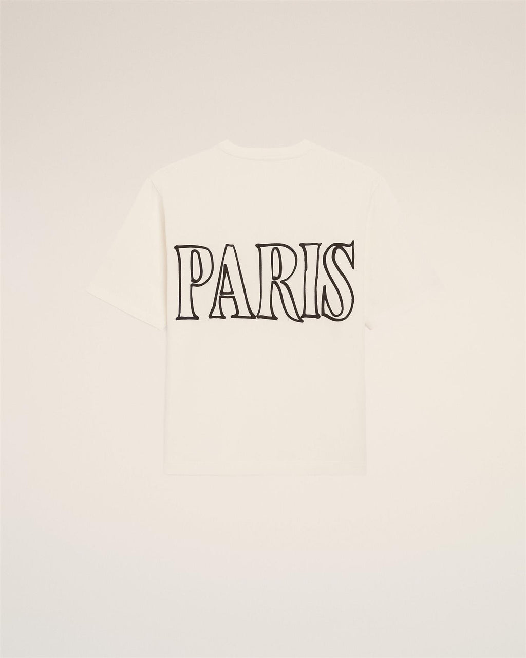 AMI PARIS Back & Front PRINT T-SHIRT WHITE CREAM