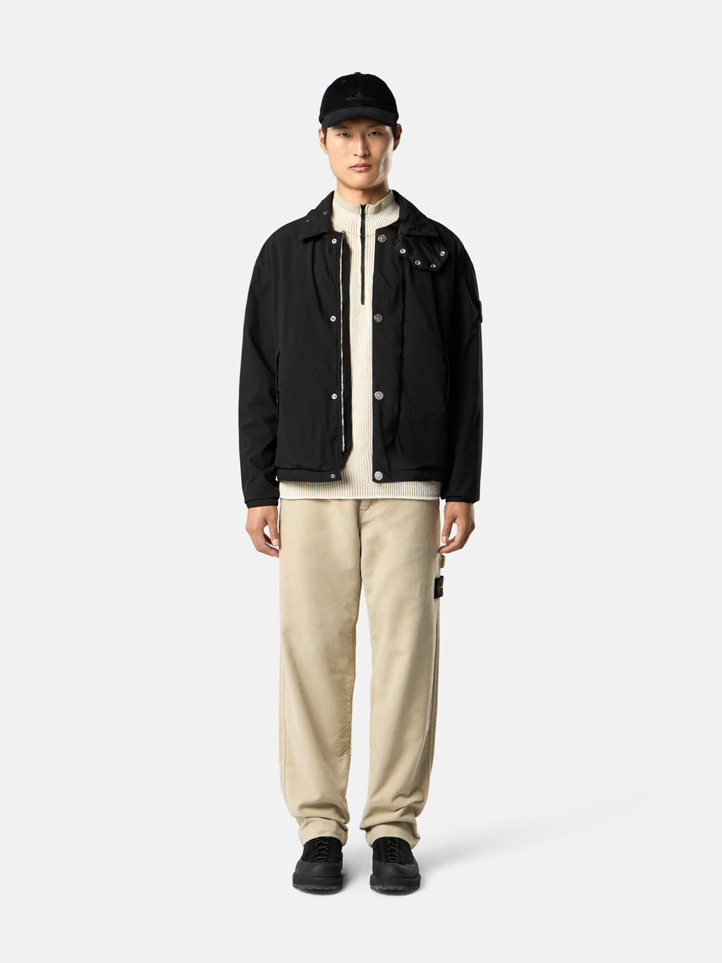 Lightweight RECYCLED POLYESTER Coach Jacket Black