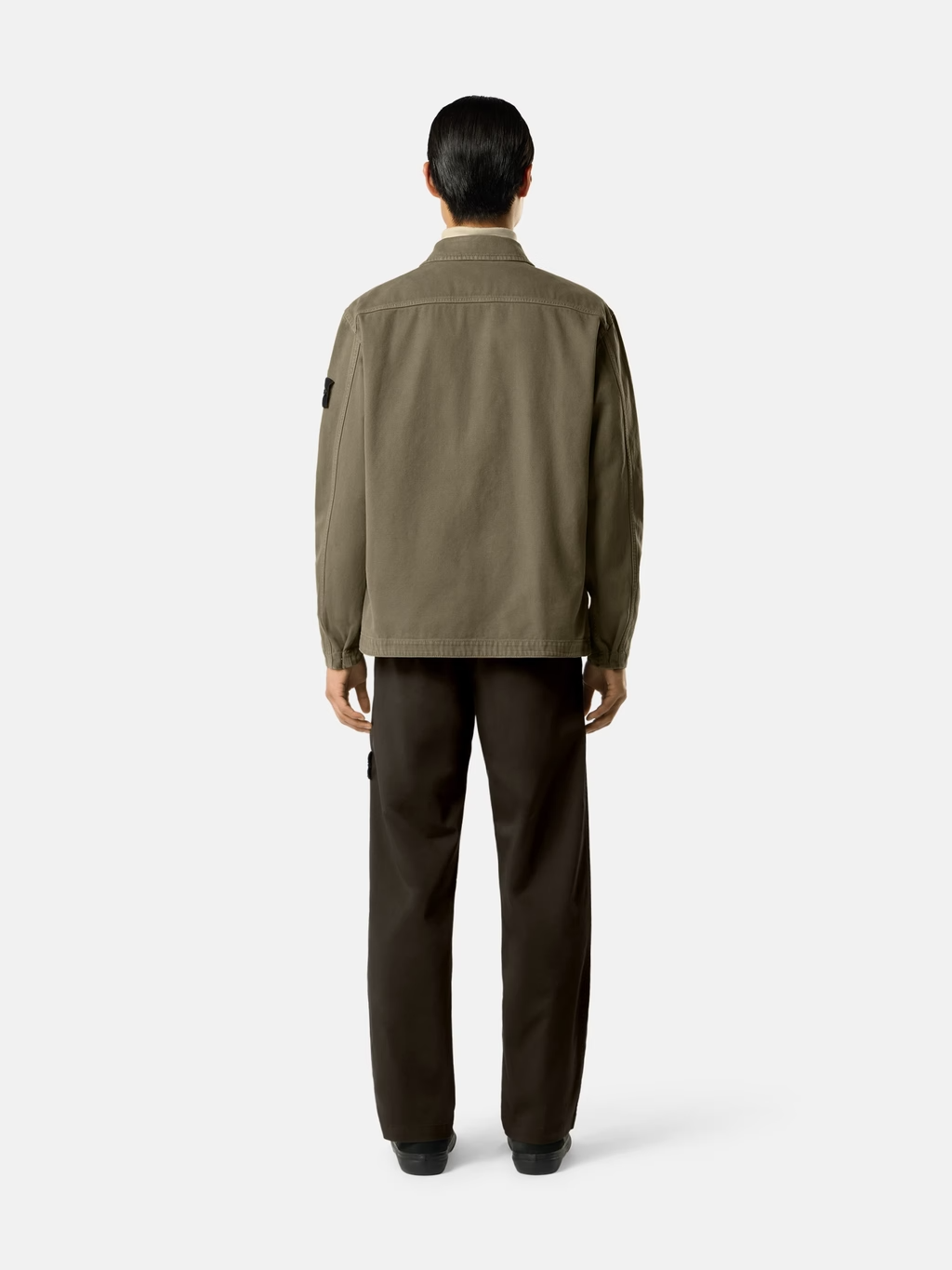 ORGANIC COTTON SATIN TROUSERS COAL GREY
