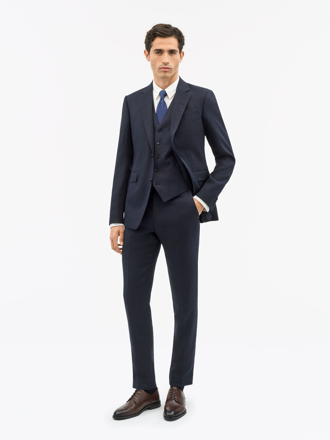 Justin Linen Blazer Midnight Blue