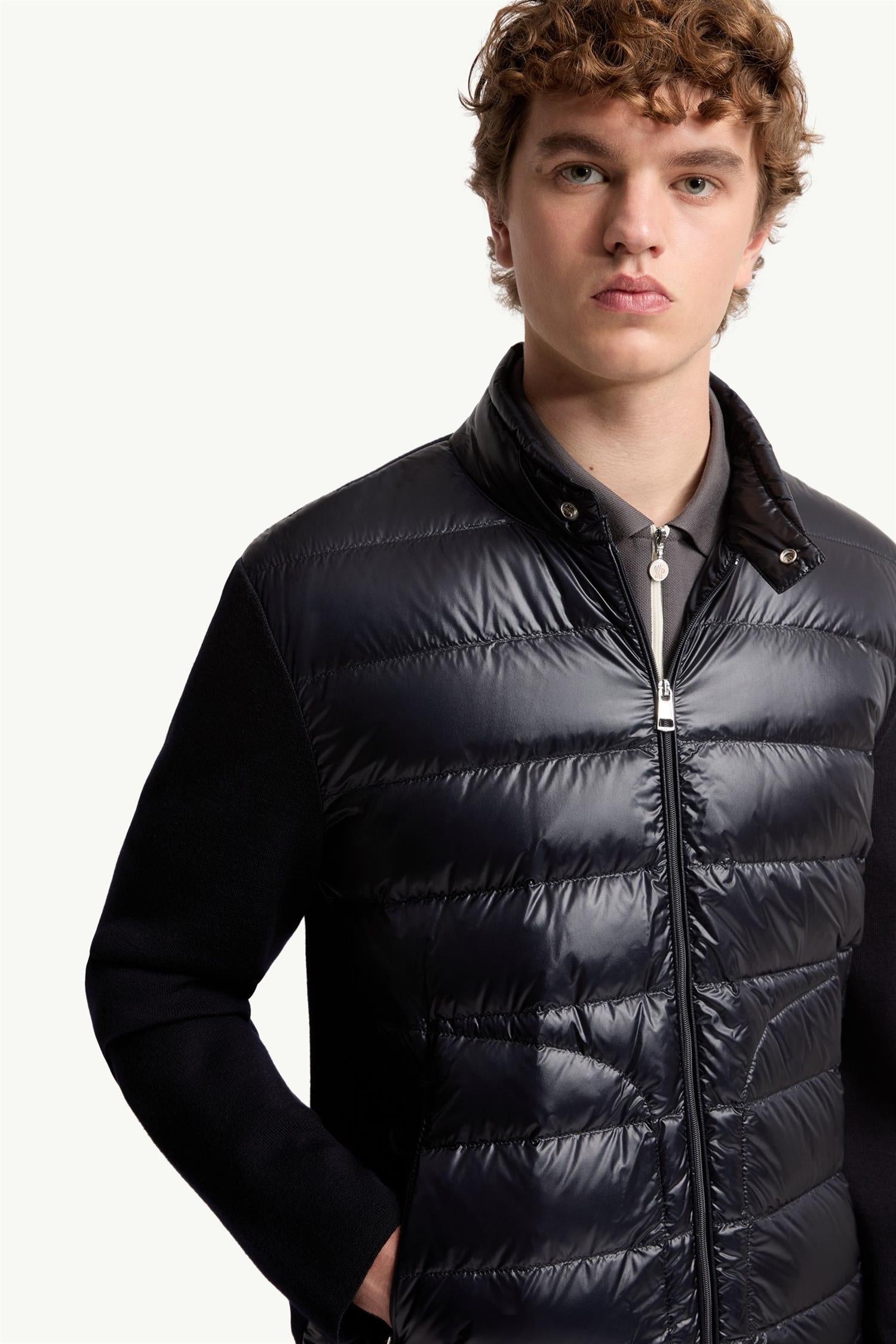 Padded Wool Knit CARDIGAN BLUE