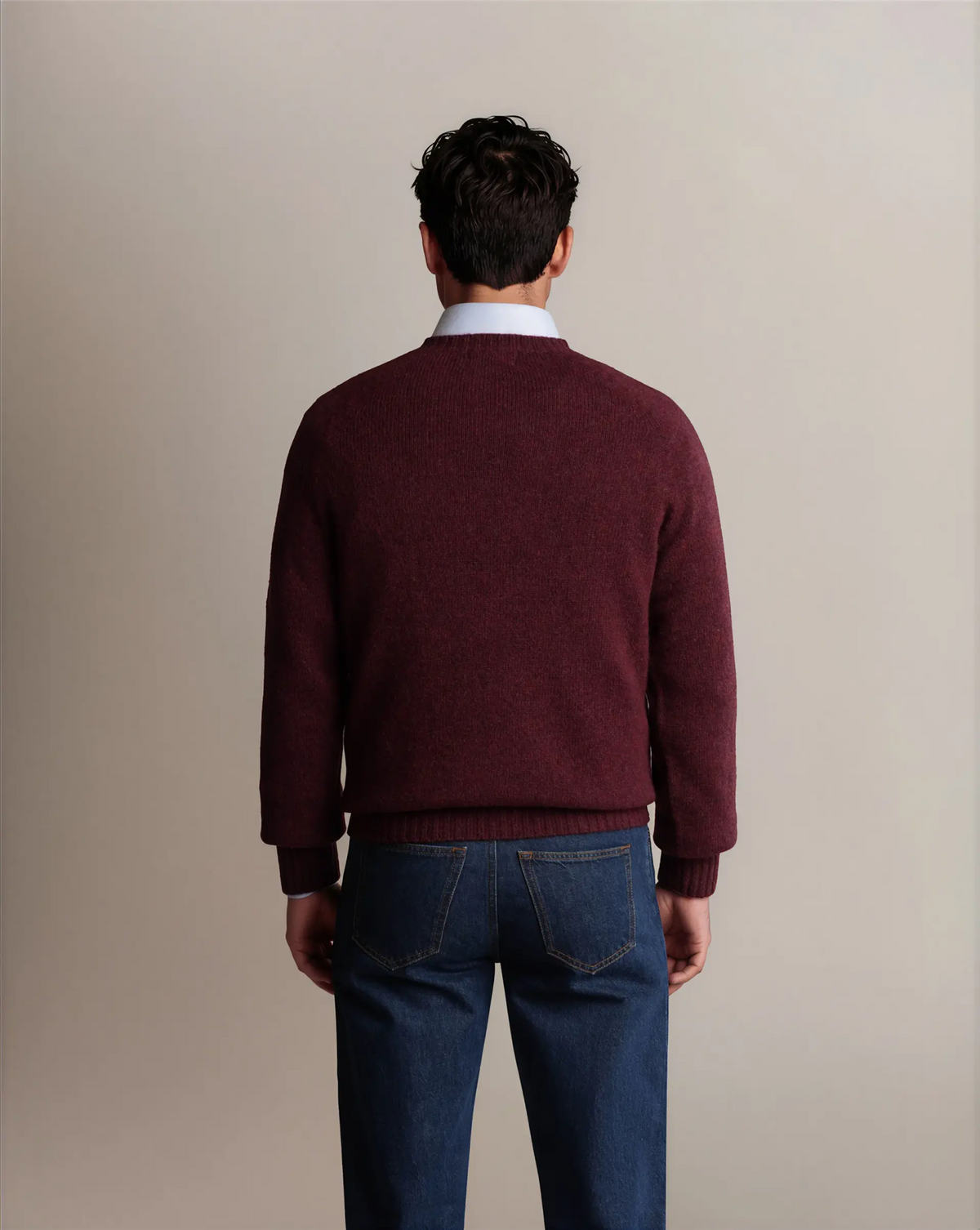 Shetland Wool Sweater Burgundy