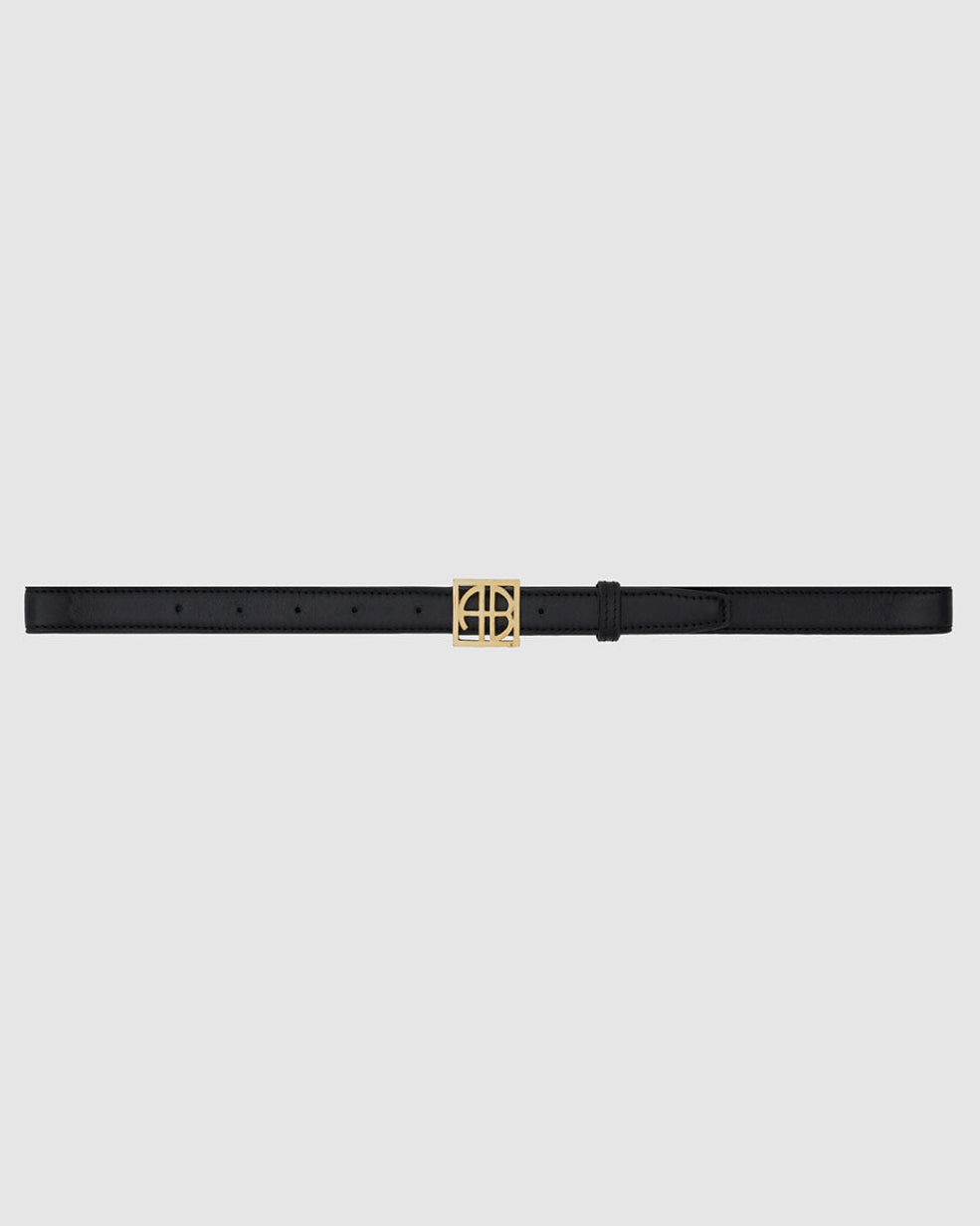 MONOGRAM LEATHER BELT BLACK
