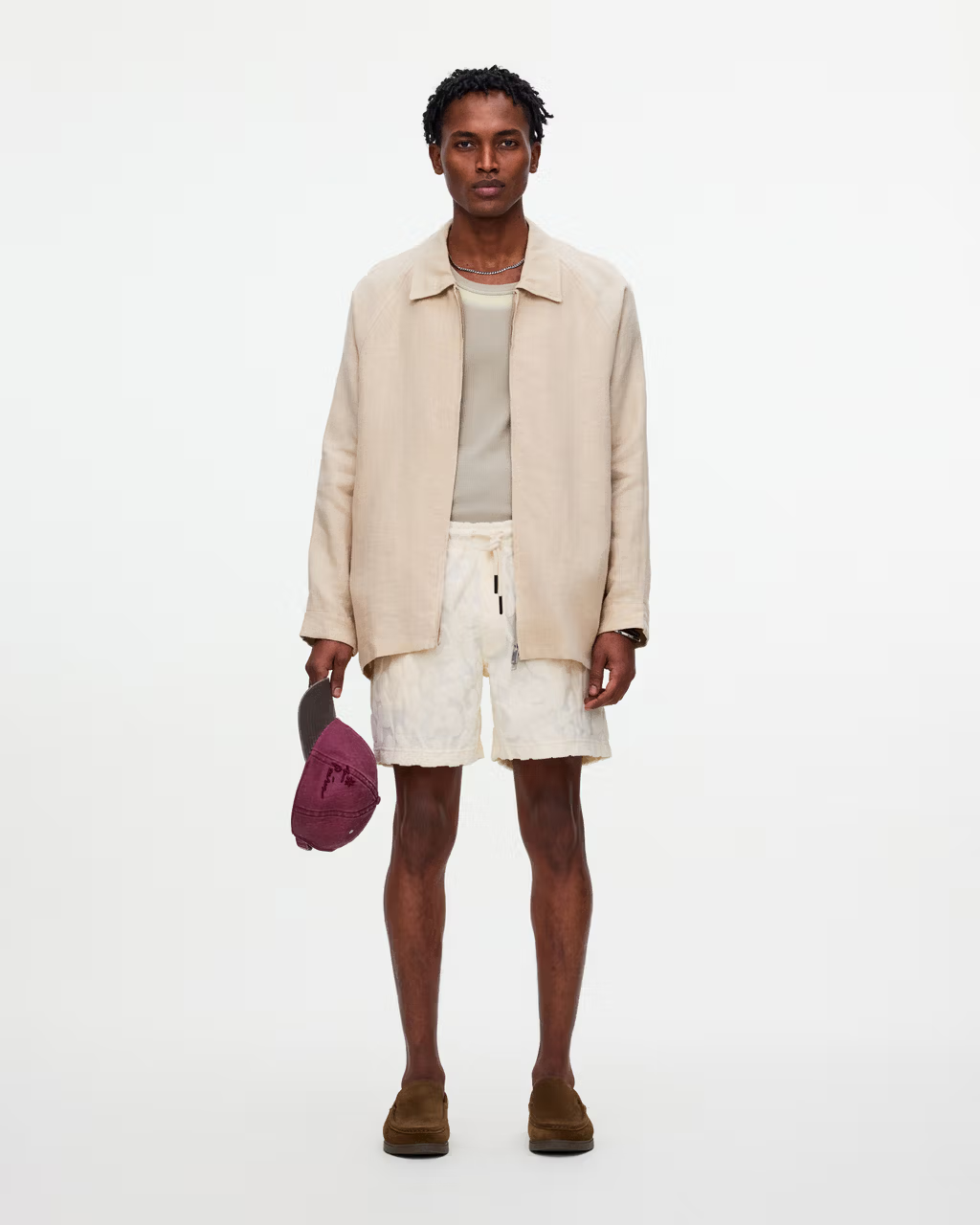 Summit Terry Jacquard Pattern Shorts White