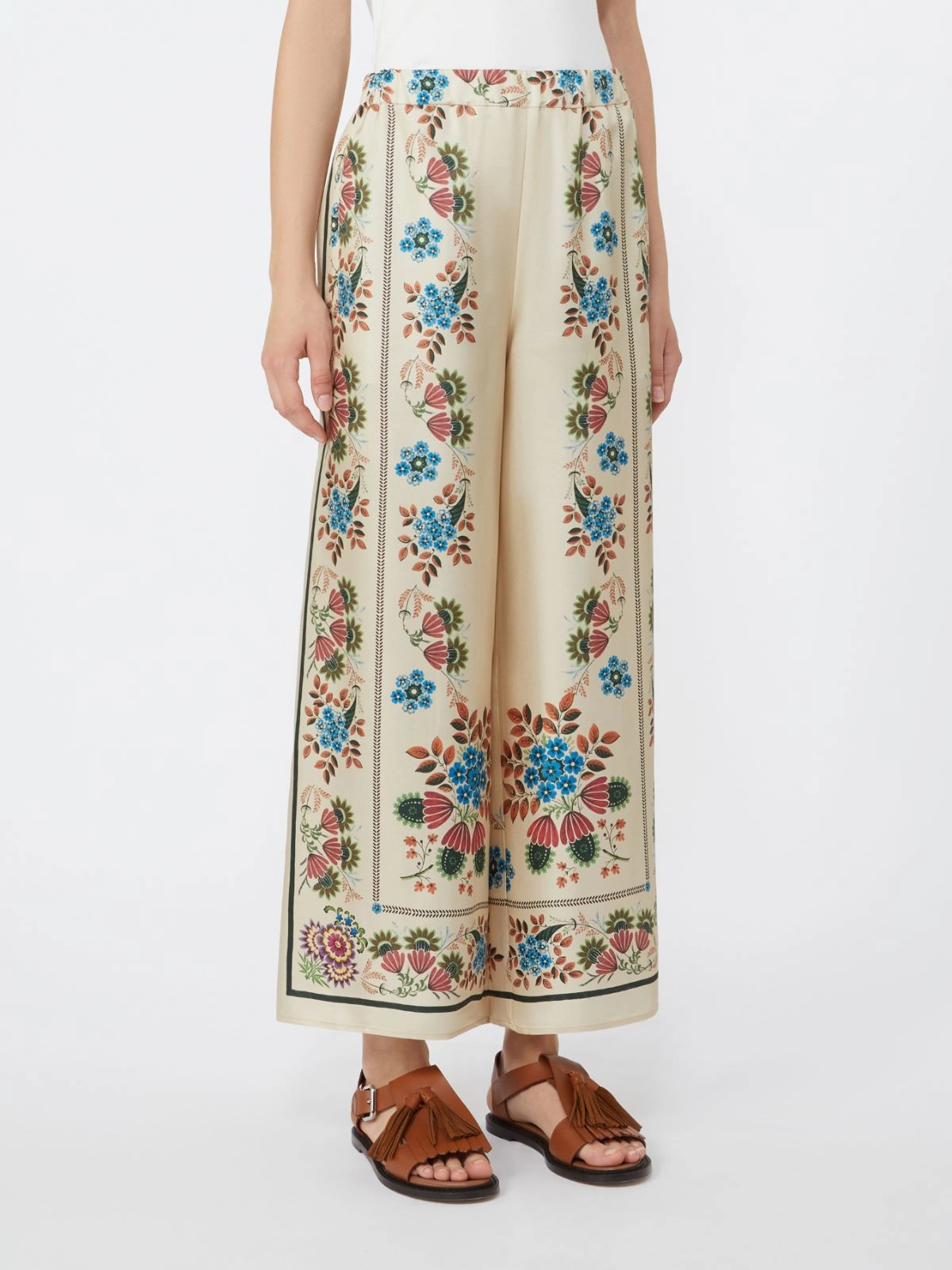 SNACK Printed Silk Twill Trouser IVORY