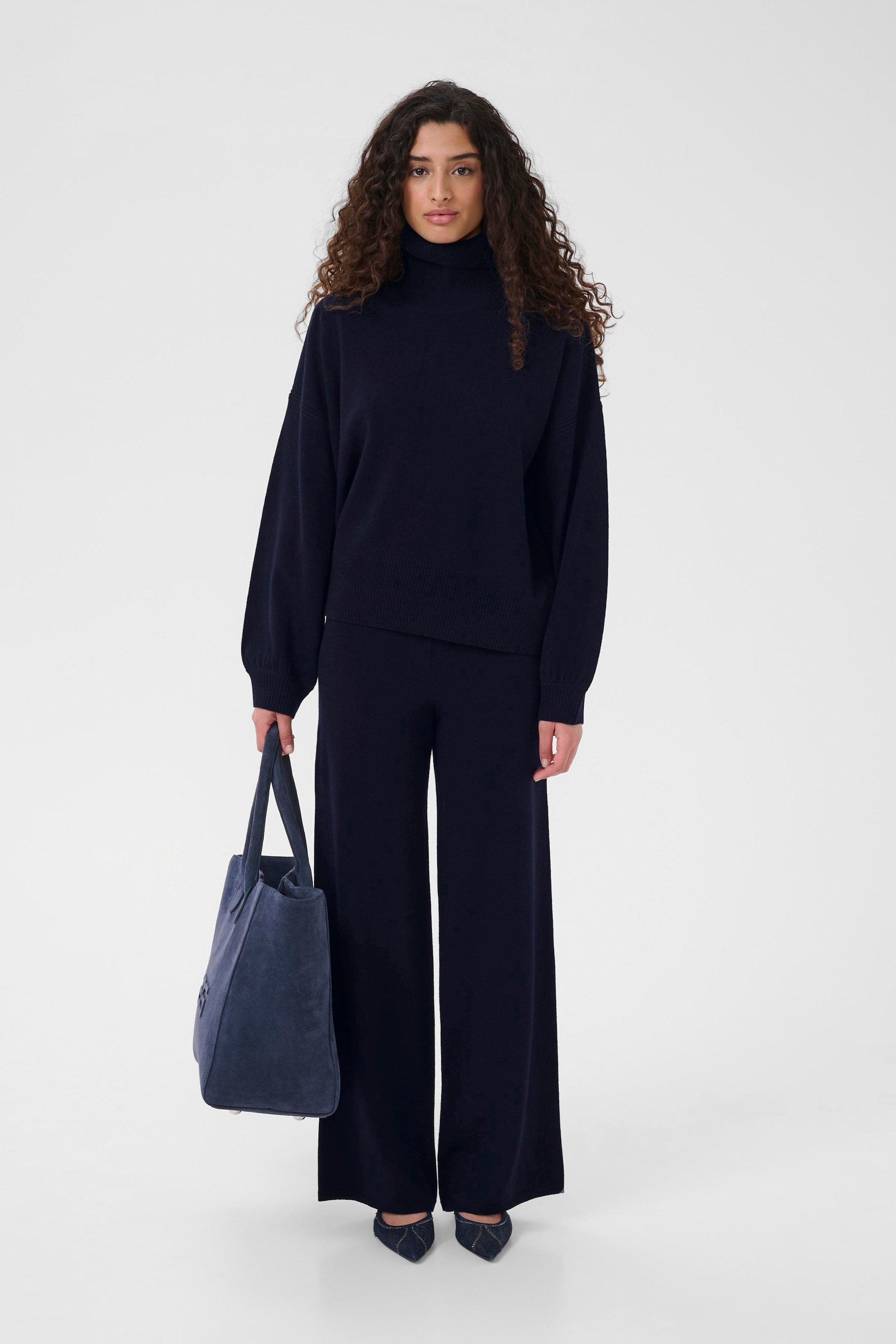 GZmanzi knitted wool pants Navy