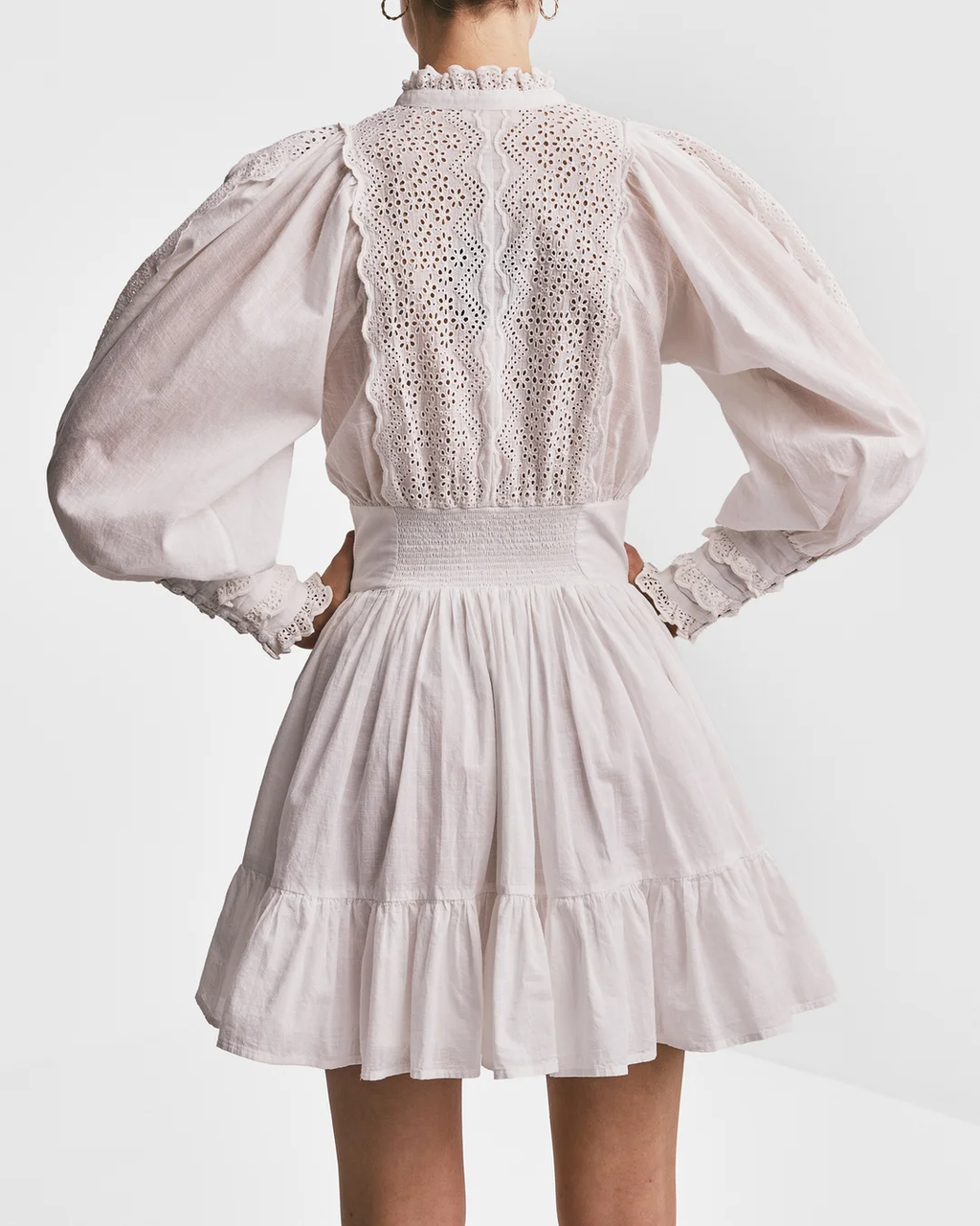 Cotton Slub Mini Dress White