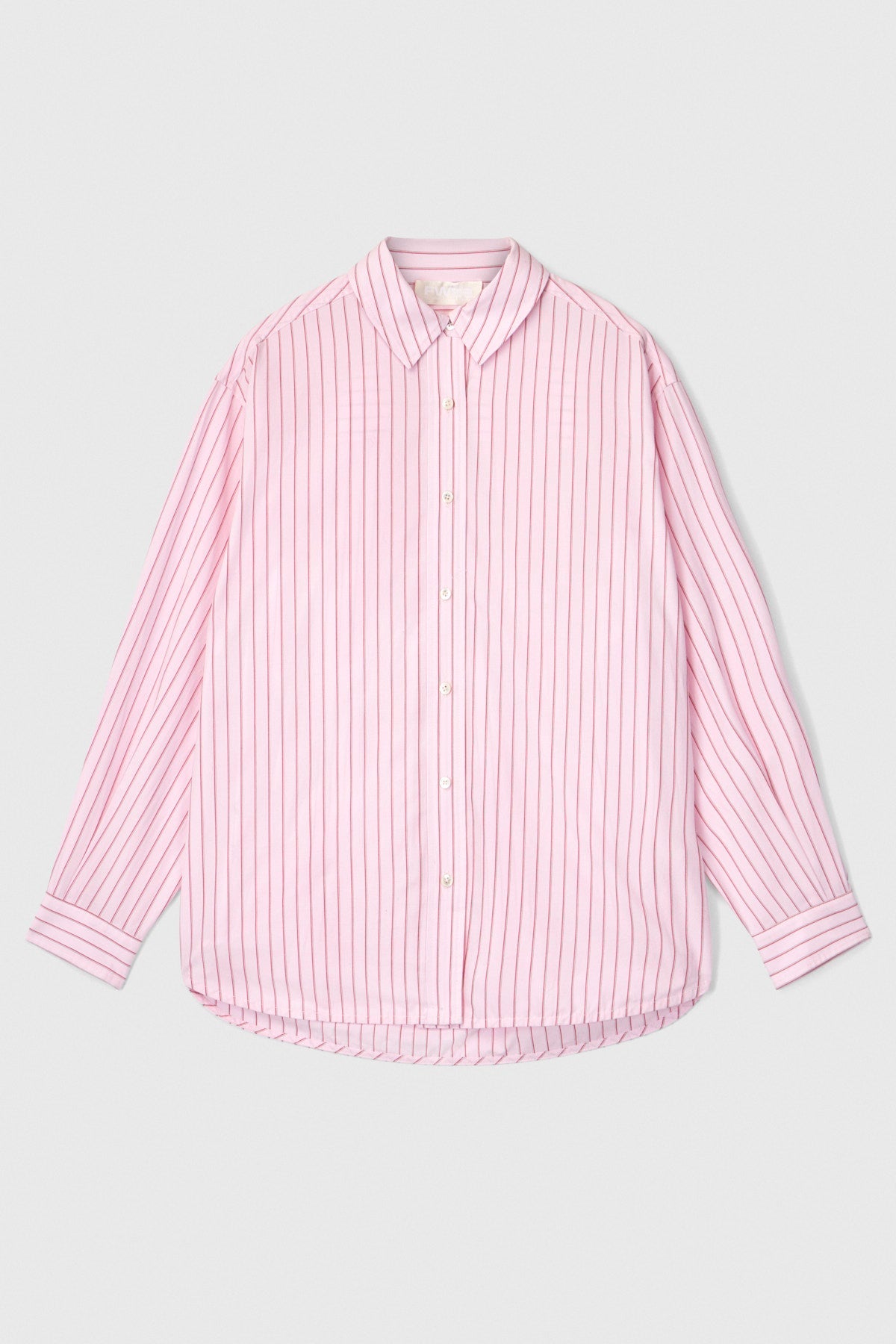 Poplin Workwear Shirt Pink and Red Pinstripe