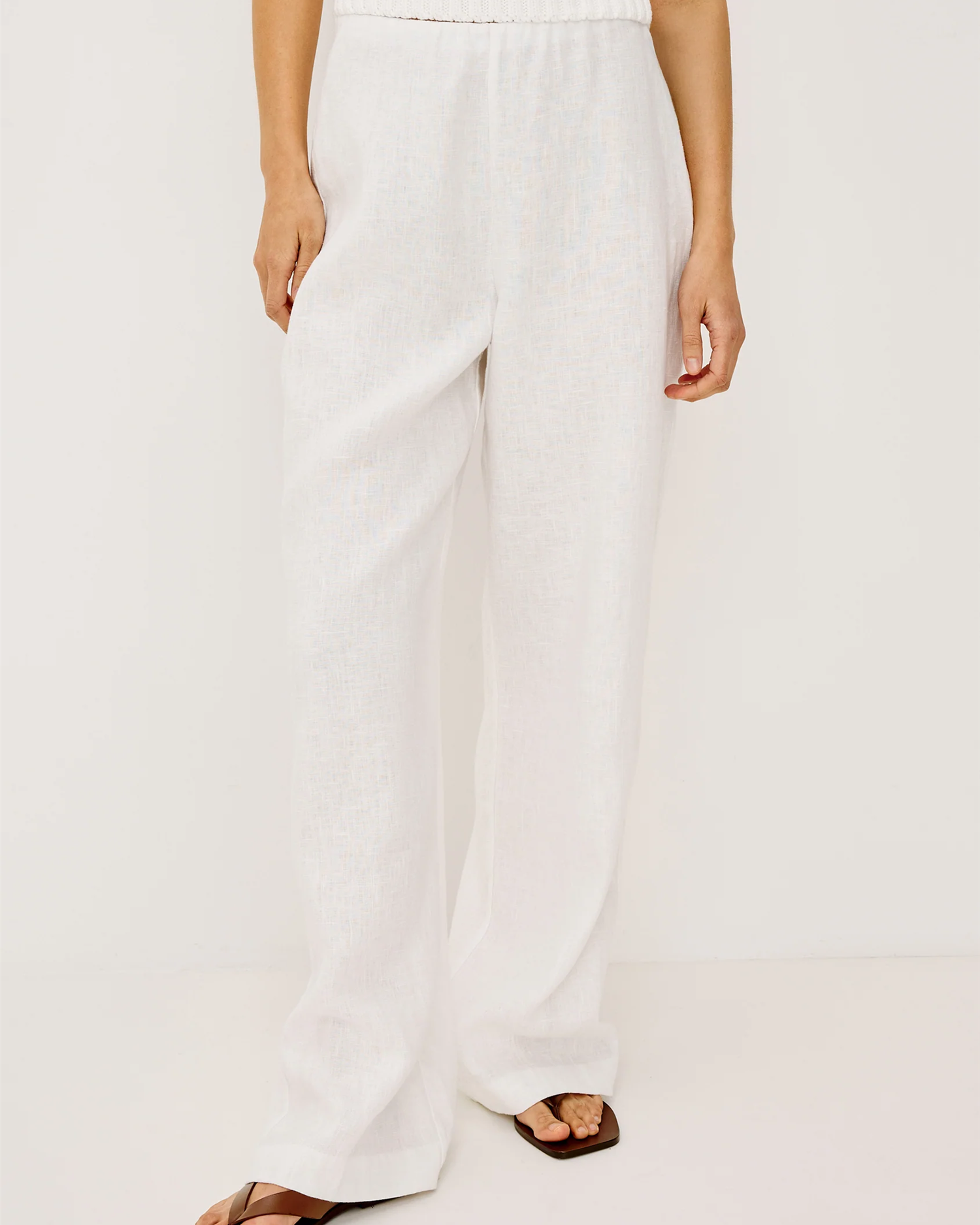 ANDRINE LINEN PANTS WHITE