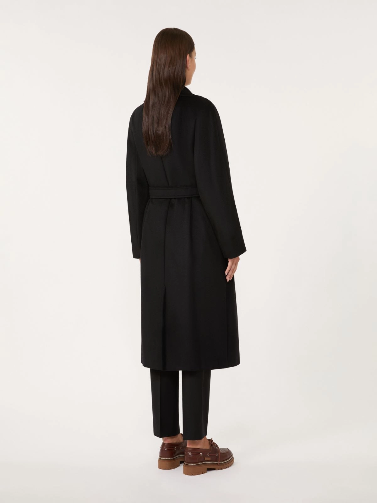 RESINA Double-breasted wool coat Black