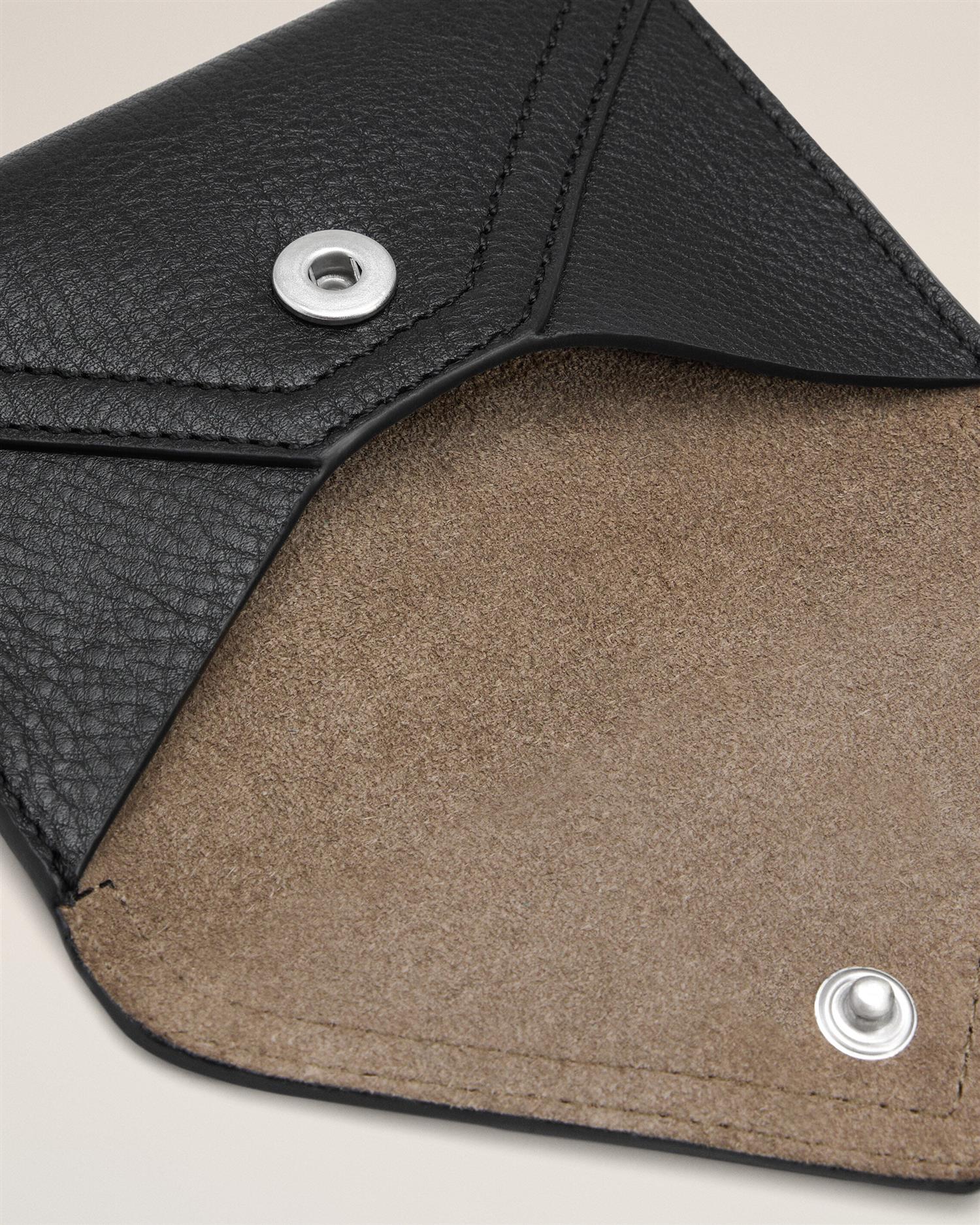 ETIENNE ENVELOPE LEATHER CARD HOLDER BLACK