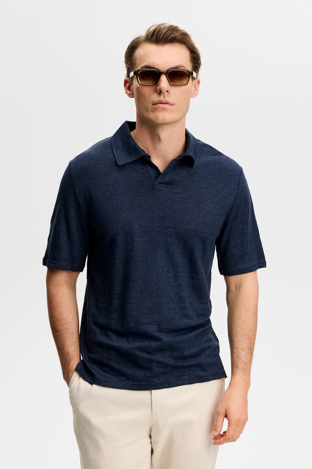 Roy Linen Polo JL Navy